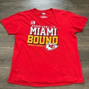NFL Kansan City‎ Chiefs Super Bowl LIV Miami Bound 100% Cotton Ted T-Shirt XL